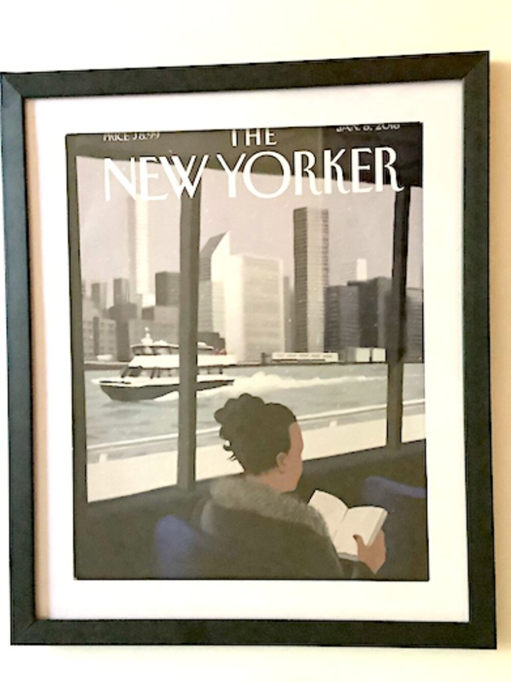 The New Yorker framed magazine: January 8, 2018, "Ferried Across", J. Colombo